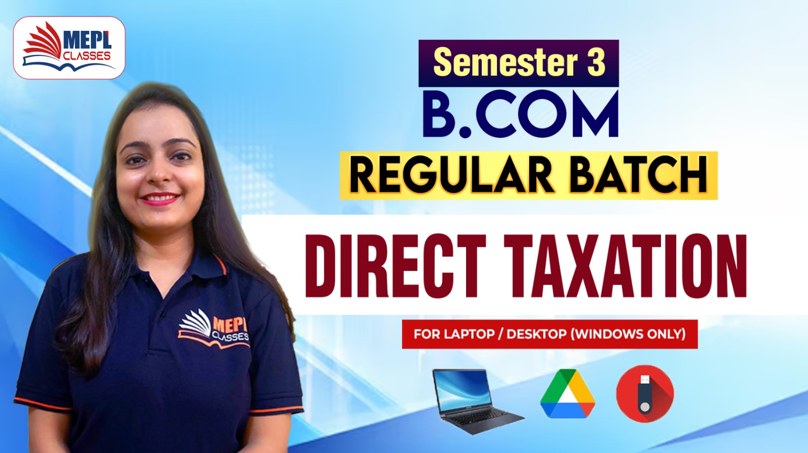 B.COM - SEMESTER 3 - REGULAR BATCH - DIRECT TAX - FOR LAPTOP/DESKTOP (WINDOWS ONLY) cover