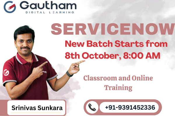 ServiceNow Live Classes : New Batch Starts from 8th October 2024 08:00 AM cover