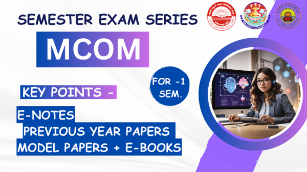 MCOM 1st Semester Exam Preparation Batch 2024 | For Lucknow University/CSJMU Kanpur/DDU University Students cover