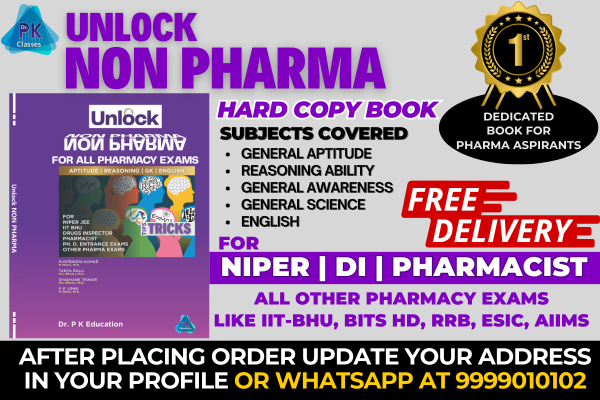 Unlock Non Pharma for All Pharmacy Exams | Hard Copy Book | Aptitude, Reasoning, GK, English cover