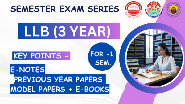 LLB (Three Years) 1st Semester Exam Preparation Batch 2024 | For Lucknow University/CSJMU Kanpur/DDU University Students cover