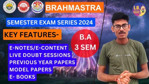 BA (NEP) 3rd Semester Exam Booster Brahmastra Series Batch 2024 | For Lucknow University/CSJMU Kanpur/DDU University Students cover