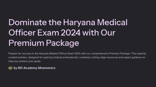 Haryana Medical Officer 2025-26 Exam – " New Batch Premium Package Unlock Success Make Your Dream a Reality cover