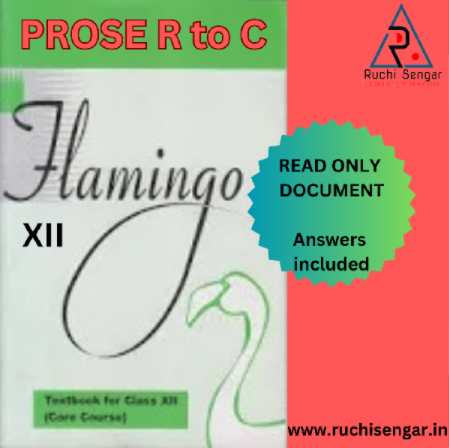 R to C Flamingo PROSE (Class XII Eng. Core ) 2024-25 cover