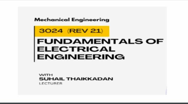 3024-Fundamentals of Electrical Engineering, By Suhail Thaikkadan (Lecturer in MPTC) cover