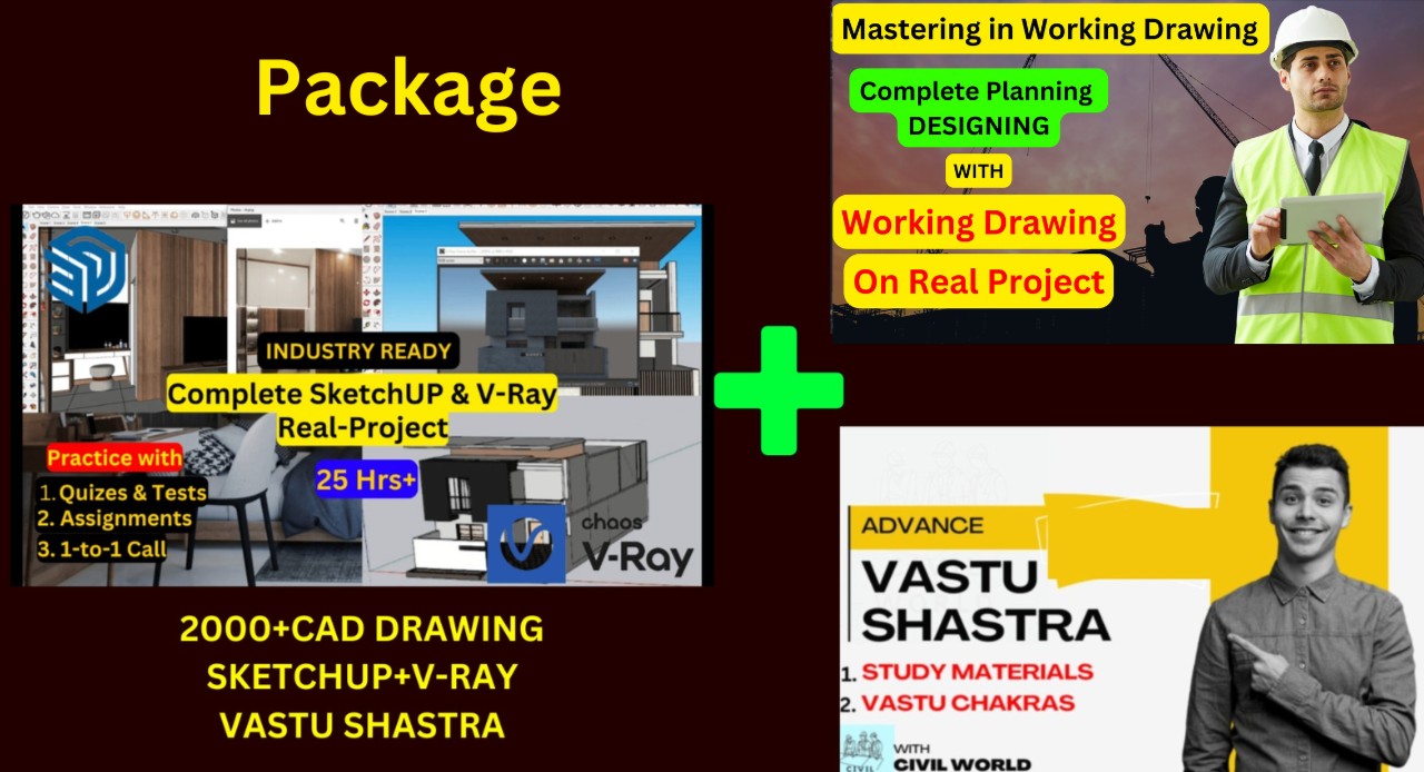SketchUP 3D, real project Autocad video series & 2000+ DWG and VASTU SHASTRA Integration for Professionals With Real Project cover