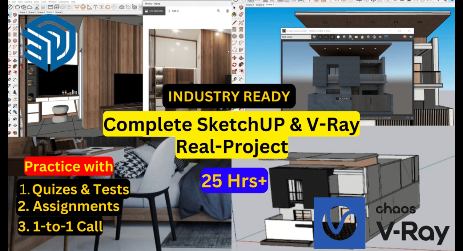 SketchUp & V-Ray: Industry-Ready 3D Modeling & Rendering cover