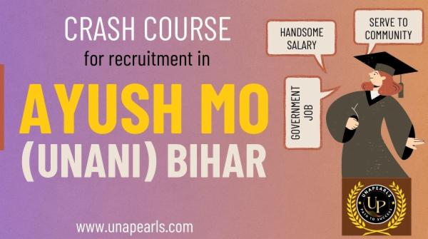 CRASH COURSE FOR MO UNANI GOVT. OF BIHAR cover