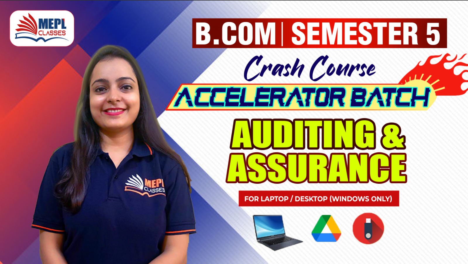 B.COM - SEMESTER 5 REGULAR - ACCELERATOR BATCH - AUDITING (CRASH COURSE) - FOR LAPTOP/DESKTOP (WINDOWS ONLY) cover