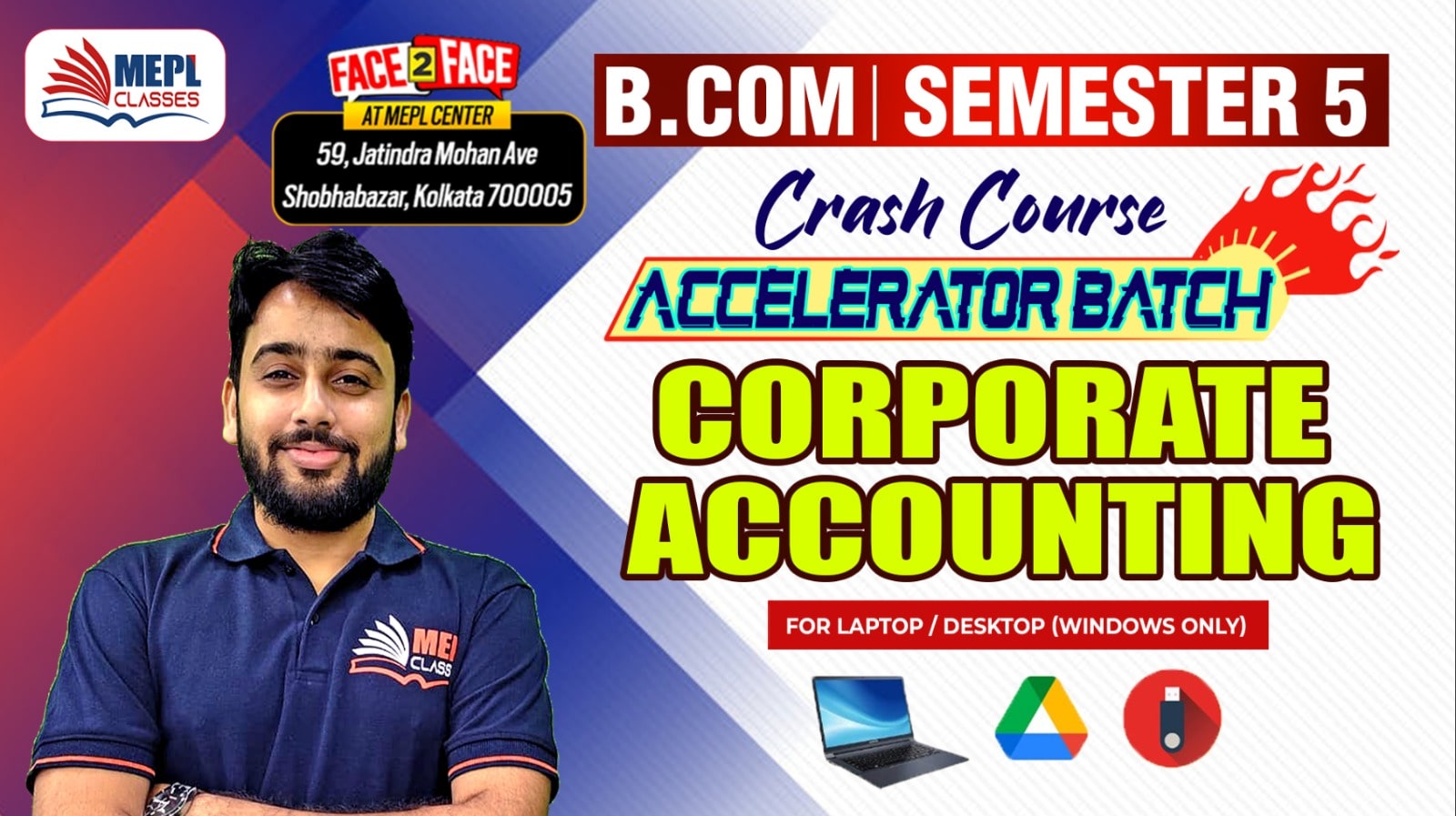 B.COM - SEMESTER 5 REGULAR - ACCELERATOR BATCH - ACCOUNTS (CRASH COURSE) - FOR LAPTOP/DESKTOP (WINDOWS ONLY) cover