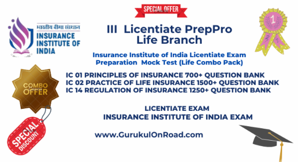 Licentiate Life Combo (III) Insurance Institute of India Exam Mock Test IC-01, IC-02 & IC-14 with Special Discount cover