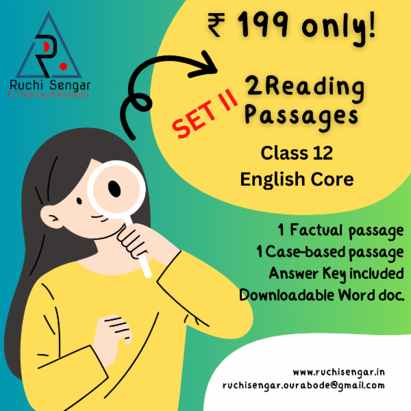 SET II Reading Passages Q1 & 2 (Class XII Core) 2024-25 cover