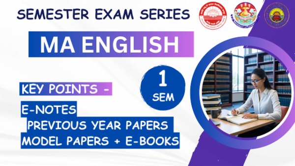 MA English 1st Semester Exam Preparation Series 2024 | For Lucknow University/CSJMU Kanpur/DDU University Students cover