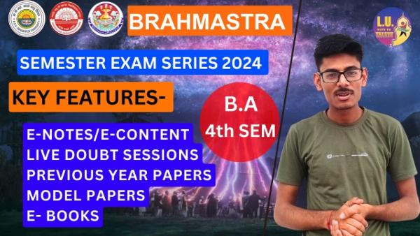 BA (NEP) 4th Semester Exam Booster Brahmastra Series Batch 2024 | For Lucknow University/CSJMU Kanpur/DDU University Students cover