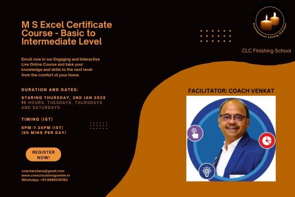 Microsoft Excel Certificate Course - Basic to Intermediate Level cover