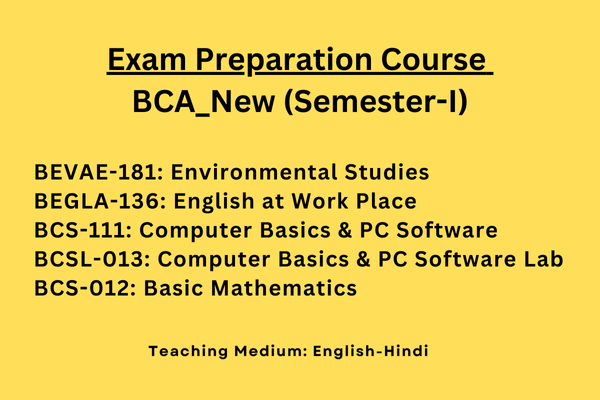 BCA_New First Semester Courses cover