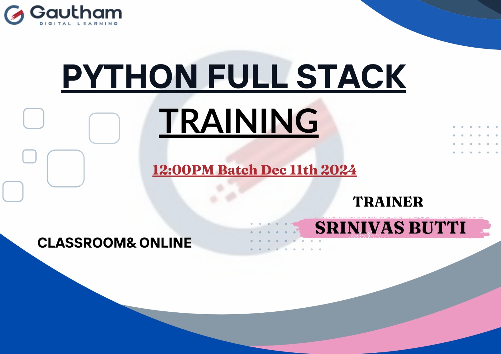 PYTHON FULLSTACK @12 PM....25th NOV