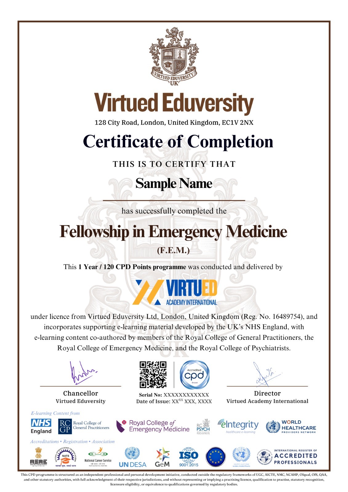 Fellowship in Emergency Medicine certificate 1