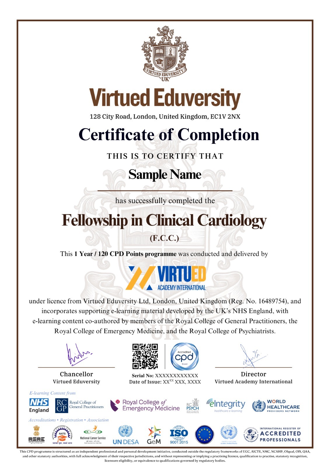 Fellowship in Clinical Cardiology certificate 1