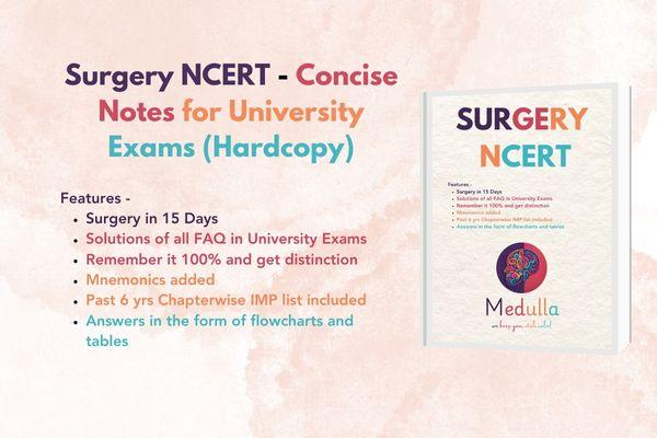 Surgery NCERT - Concise Notes for University Exams (Hardcopy) cover