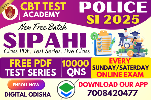 Free Class PDF For Odisha Police SI Exam 2025 cover