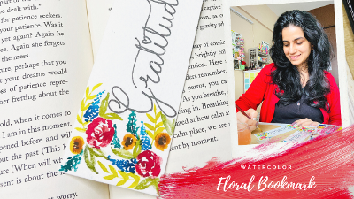 Easy Beginner Watercolor Loose Style Gratitude Bookmark cover
