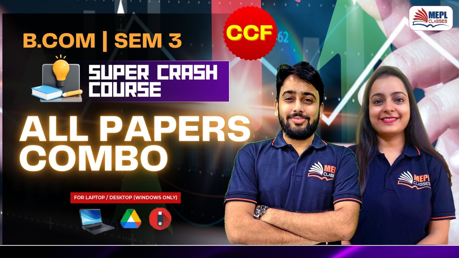 B.COM - SEMESTER 3 - SUPER CRASH COURSE - ALL SUBJECTS COMBO - FOR LAPTOP/DESKTOP (WINDOWS ONLY) cover