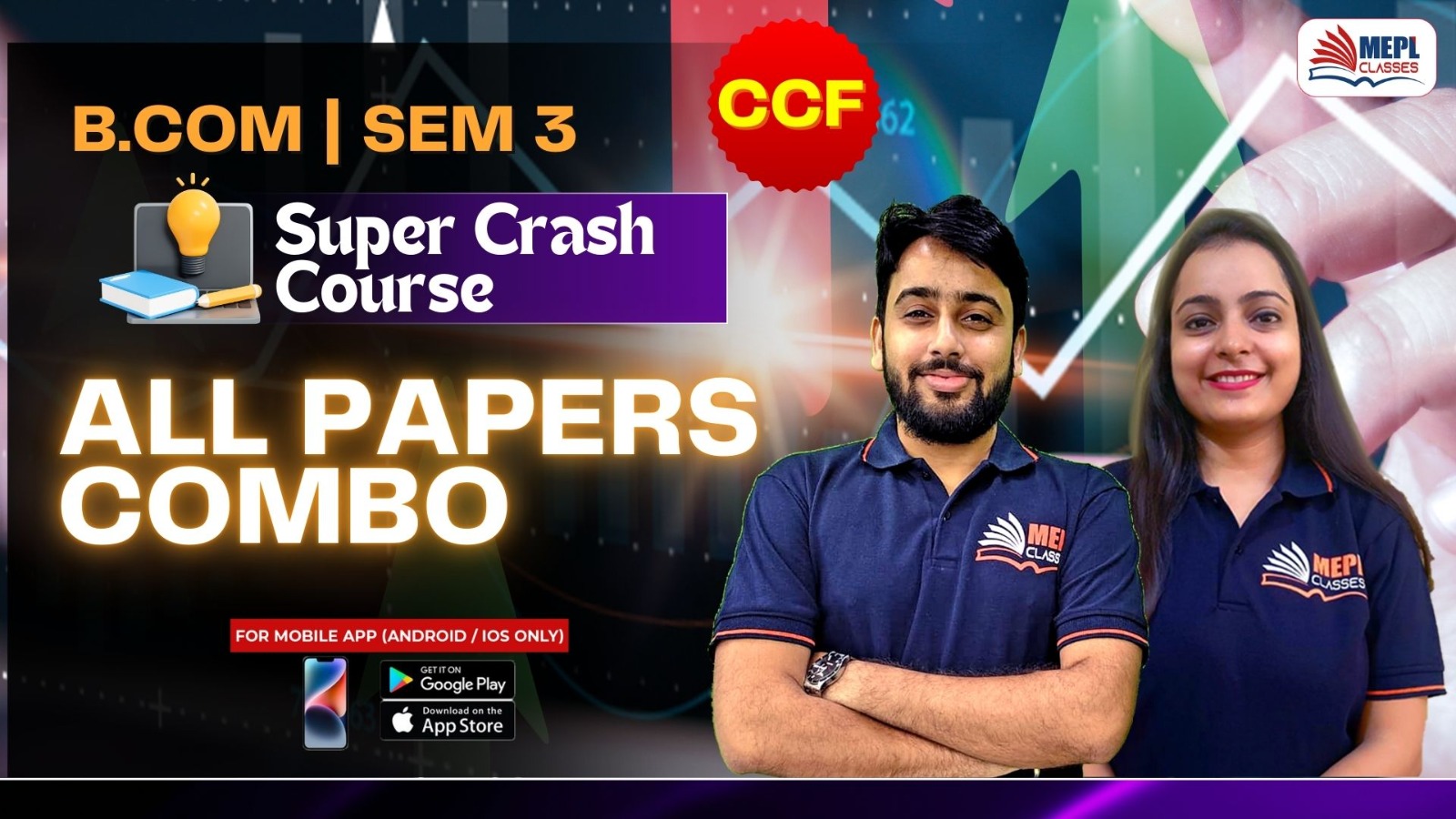 B.COM - SEMESTER 3 - SUPER CRASH COURSE - ALL SUBJECTS COMBO - FOR MOBILE APP (ANDROID/IOS ONLY) cover
