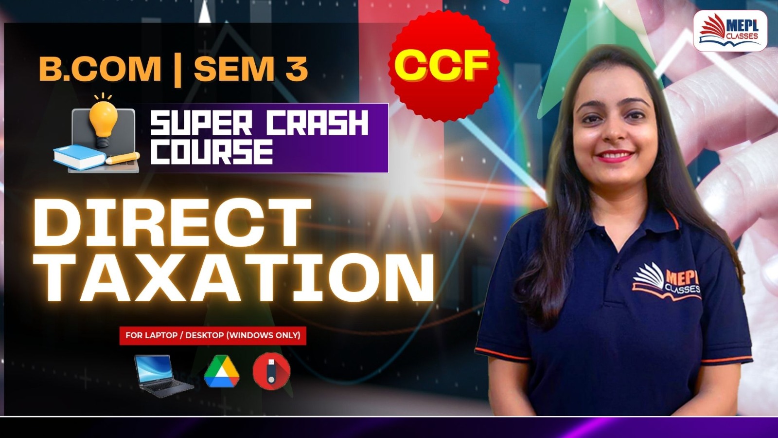 B.COM - SEMESTER 3 - SUPER CRASH COURSE - DIRECT TAX - FOR LAPTOP/DESKTOP (WINDOWS ONLY) cover
