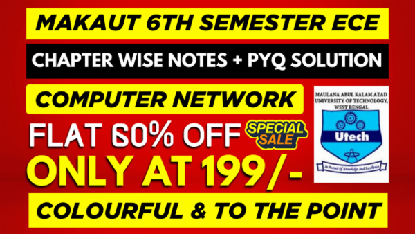 MAKAUT 6TH SEMESTER ECE COMPUTER NETWORK CHAPTER WISE NOTES+PYQ WITH SOLUTION cover
