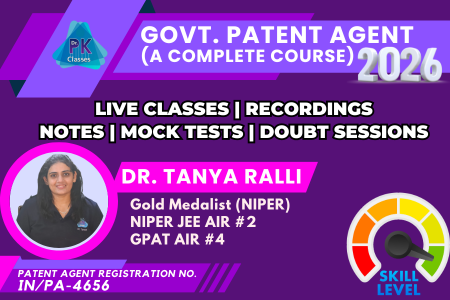 Government Patent Agent Exam 2026 - A Complete Course | by Dr. Tanya Ralli cover