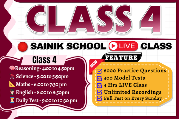 Sainik School Foundation Course for Class 4 | Daily Online Class cover