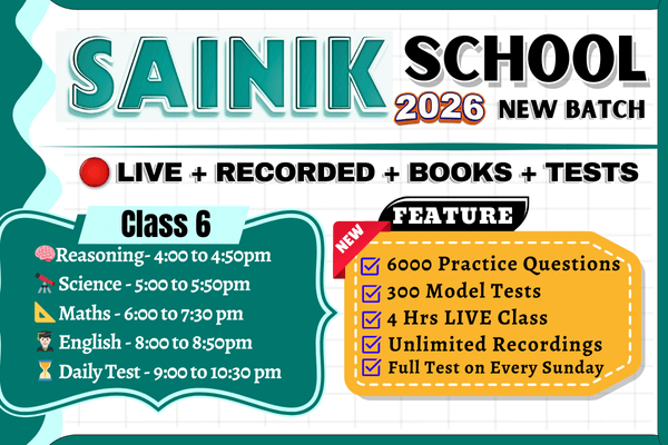 Sainik & Military School Class 6 Online Course | Daily Live Class cover