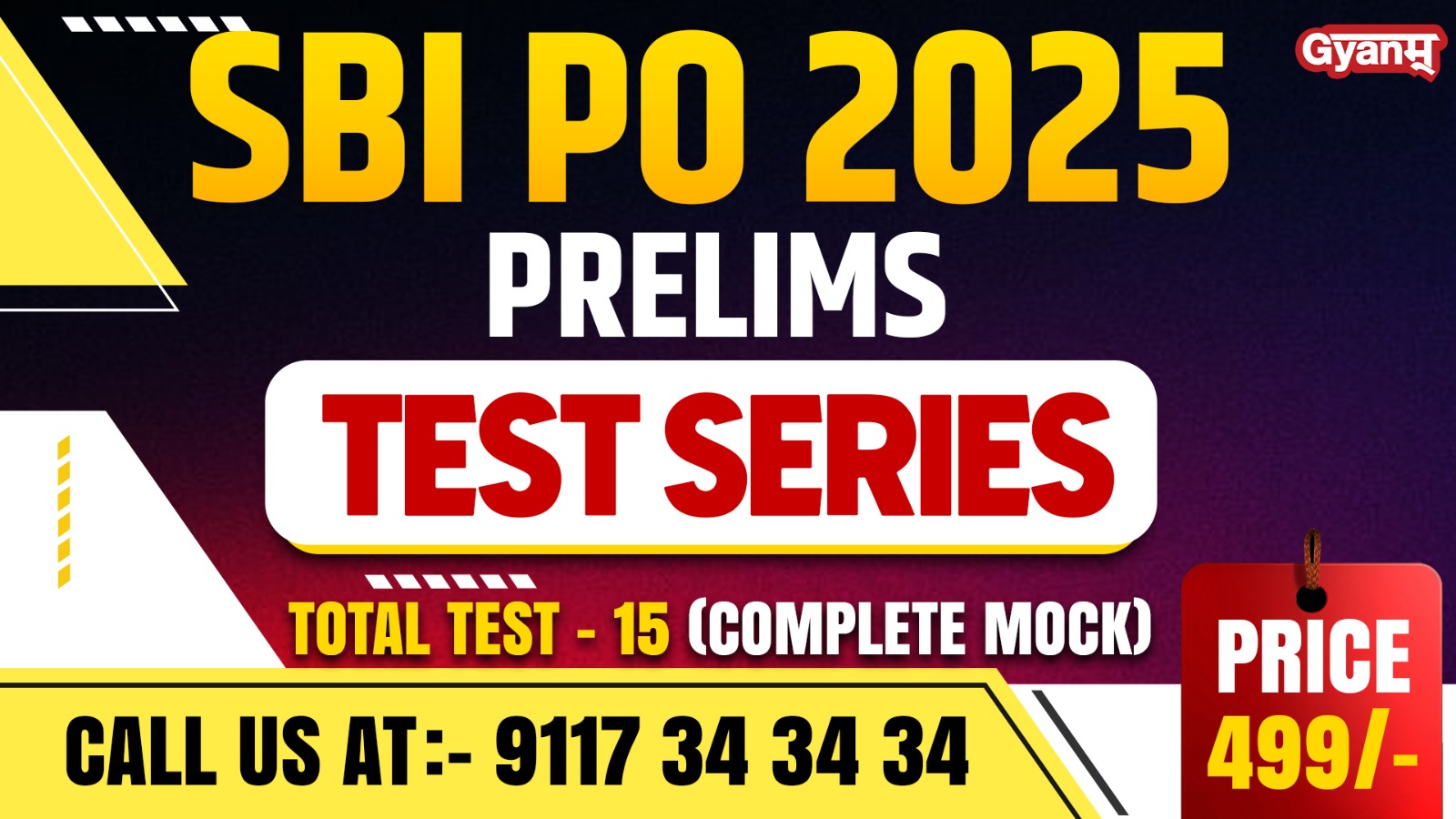 SBI PO Prelims Exam 2025 | Test Series | 15 Full Length Test cover