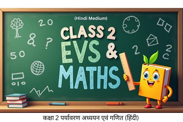 Class 2 EVS & Maths (Hindi Medium) cover