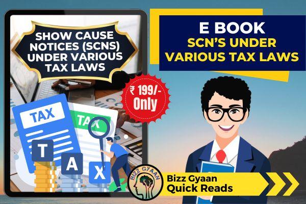 E Book : SCN’s under Various Tax Laws cover