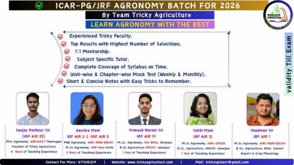 ICAR-PG/JRF AGRONOMY ONLINE CLASSES 2026 cover