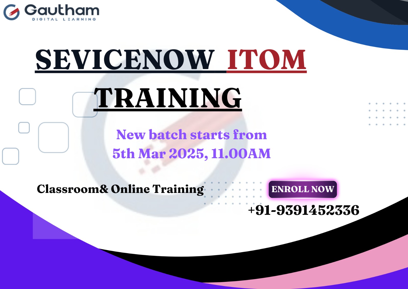 ServiceNow ITOM Training - New Batch Starts from 5th March 2025 11:00 AM cover