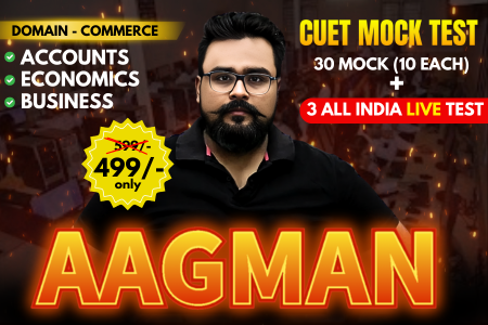 CUET UG - COMPLETE DOMAIN (Acc + Bst + Eco) - 30 PREMIUM MOCK TEST ( 10 each ) cover