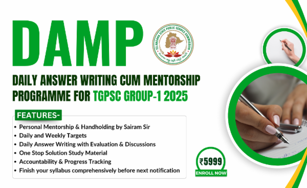 DAMP: Daily Answer Writing & Mentorship Programme for TGPSC Group-I 2025 cover