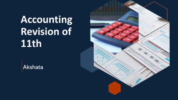 Accounting - Revision Classes for Standard 11 cover