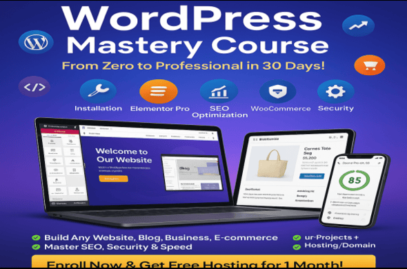 Complete WordPress Website Development Course – From Beginner to Pro (40+ Hours) cover