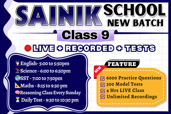 Sainik School Class 9 Online Course | Daily Live Class cover