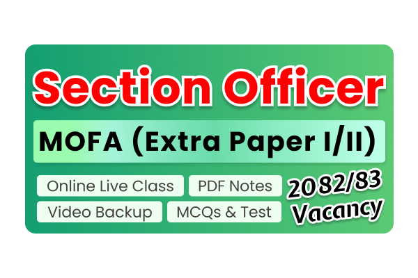 Section officer - MOFA | English Language and Foreign Policy & International Relation - MOFA - Live Class - 2082 cover