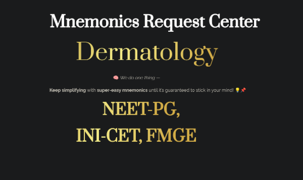 Dermatology🎯 "Super-Easy Mnemonics & Smart Study Kit" 📚 Sessions | Assignments | Quizzes | Flashcards | Notes cover