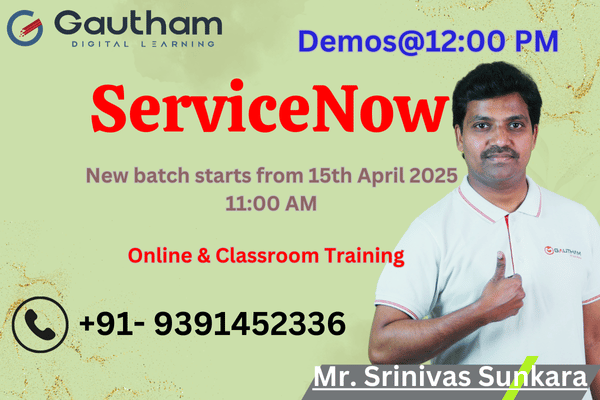 ServiceNow Live Classes : New Batch Starts from 15th April 2025 11:00 AM cover