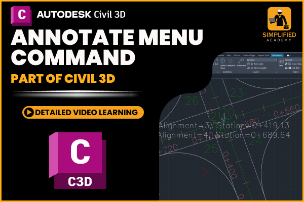 Annotate Menu  Command in Autodesk Civil 3D cover