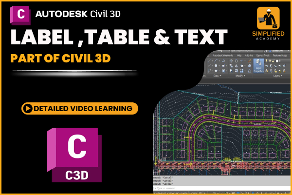 Label ,Table & Text in Autodesk Civil 3D cover