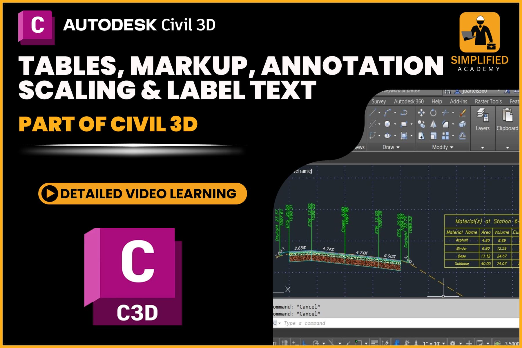 Tables, Markup, Annotation scaling & Label Text in Autodesk Civil 3D cover