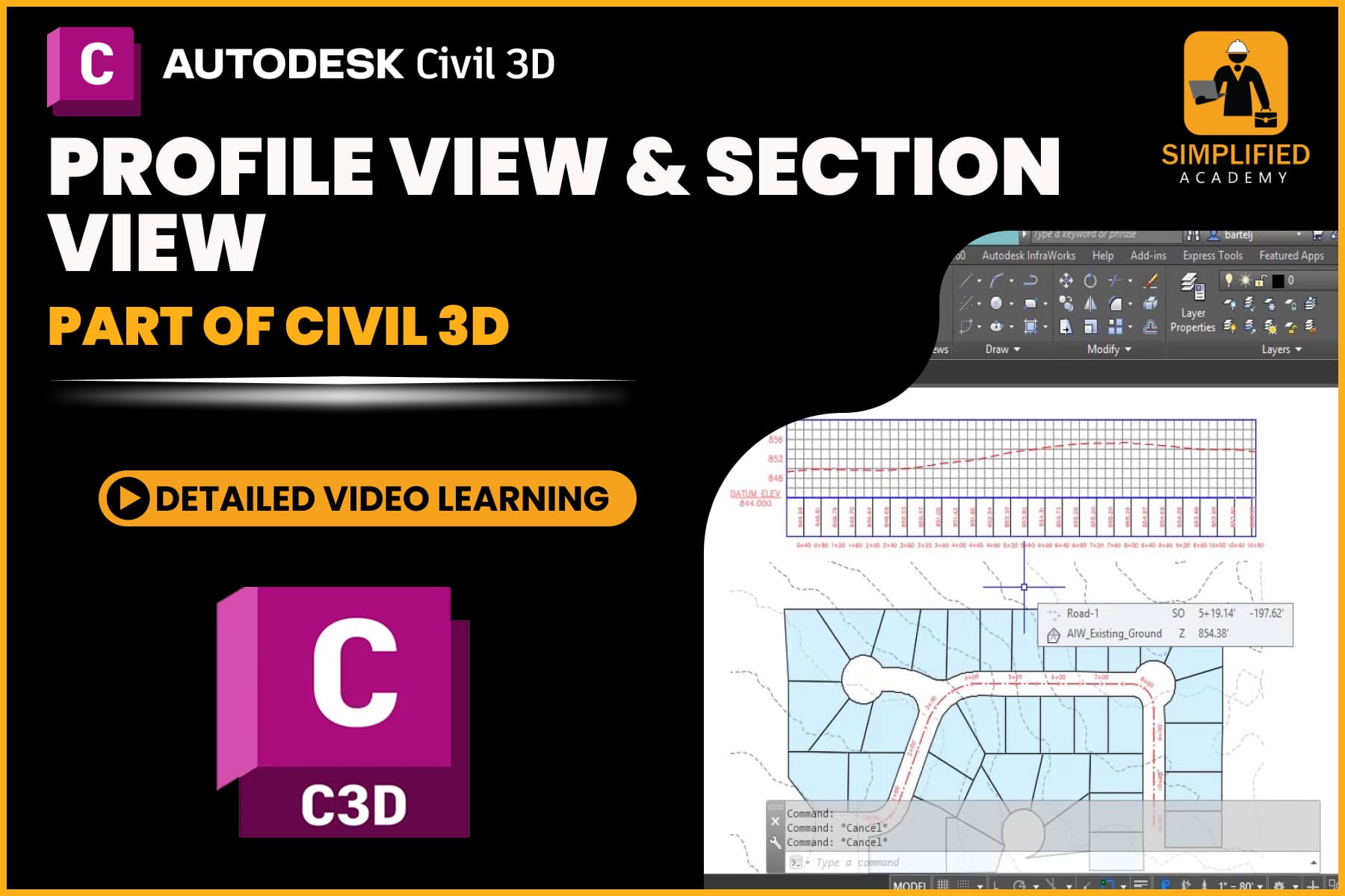 Profile View & Section View in Autodesk Civil 3D cover